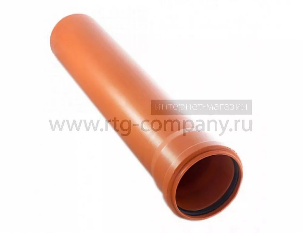 Труба VALFEX канализационная ПП 110*3,4*1000 мм SN4 с раструбом рыжая (наружная)